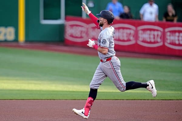 Twins player rounding the bases