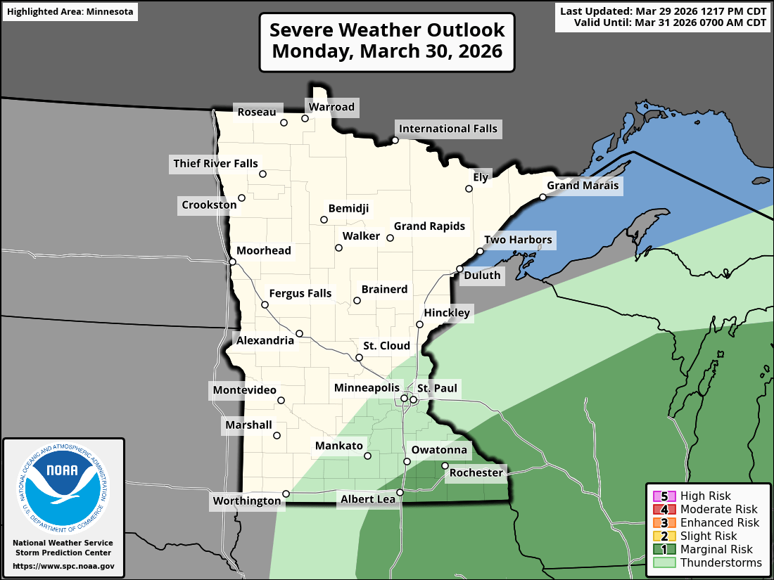 Marginal risk for severe weather