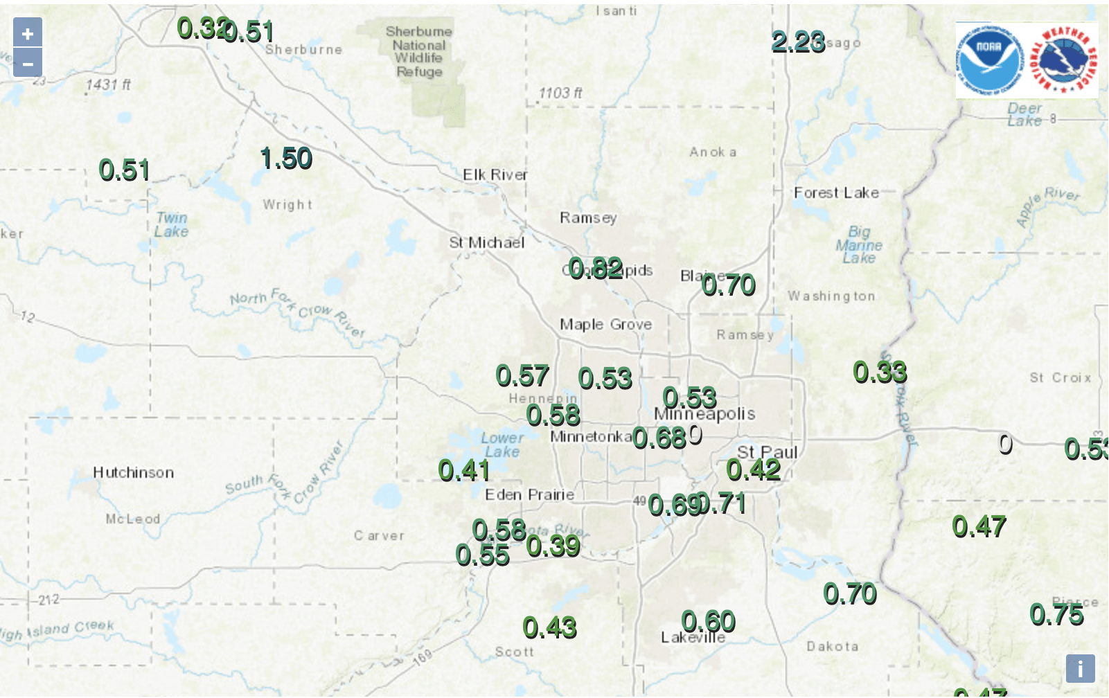 rain totals
