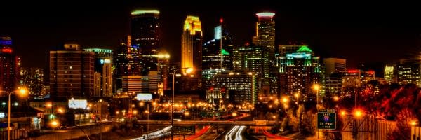 Minneapolis skyline at night