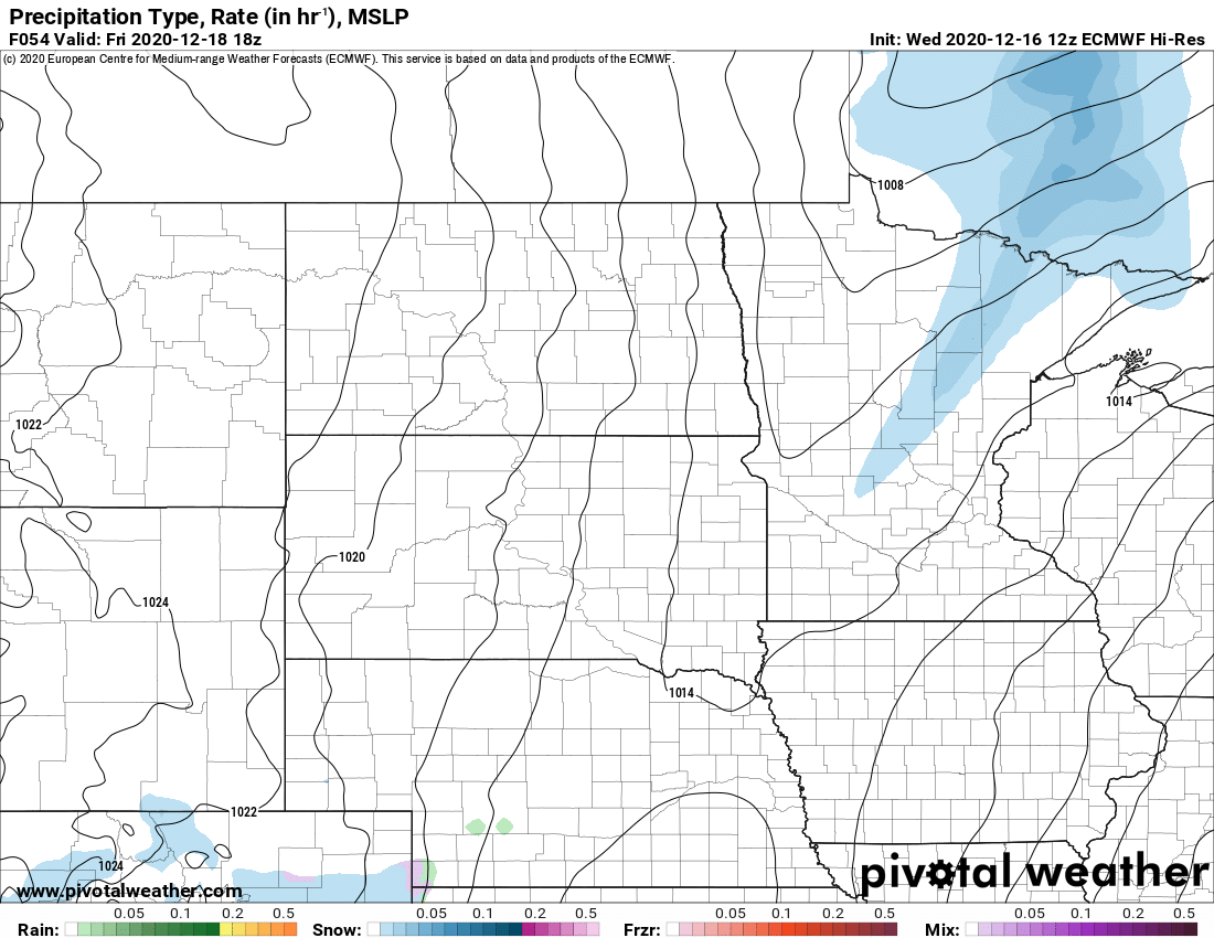 European model (ECMWF) forecast for noon Friday