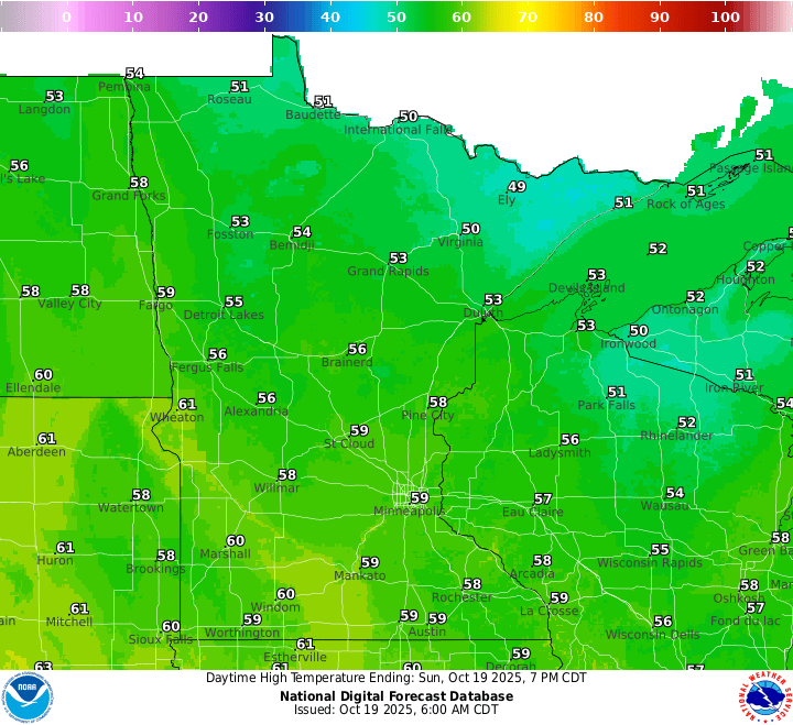 Sunny, breezy and seasonable Sunday