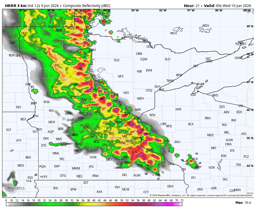 Early morning storms may wake you