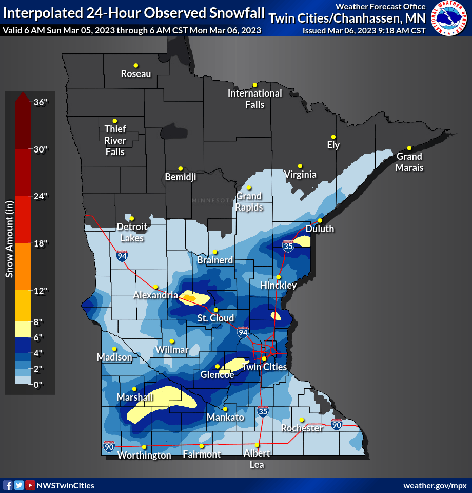 March 5-6, 2023 snowfall
