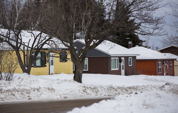 A row of houses built for miners in Silver Bay.