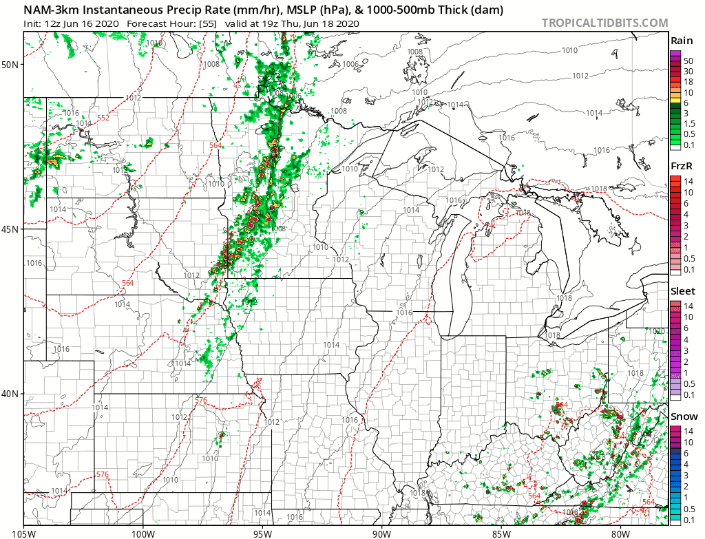 NOAA NAM 3 km model Thursday afternoon