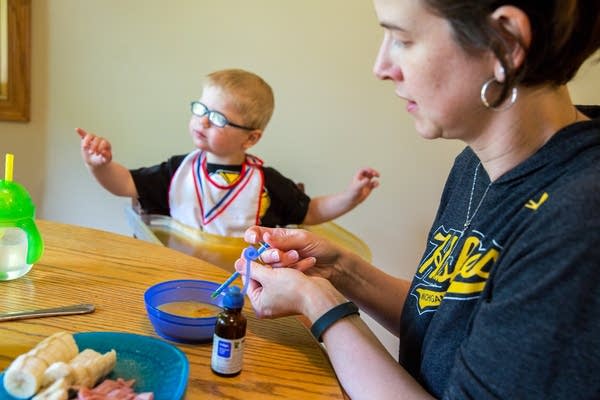 Wyatt Hauser takes his tincture with lunch. 