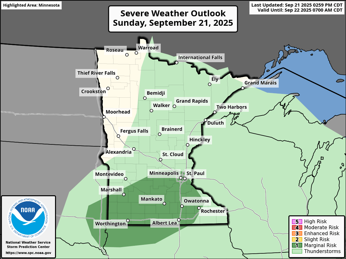 Marginal risk for severe weather