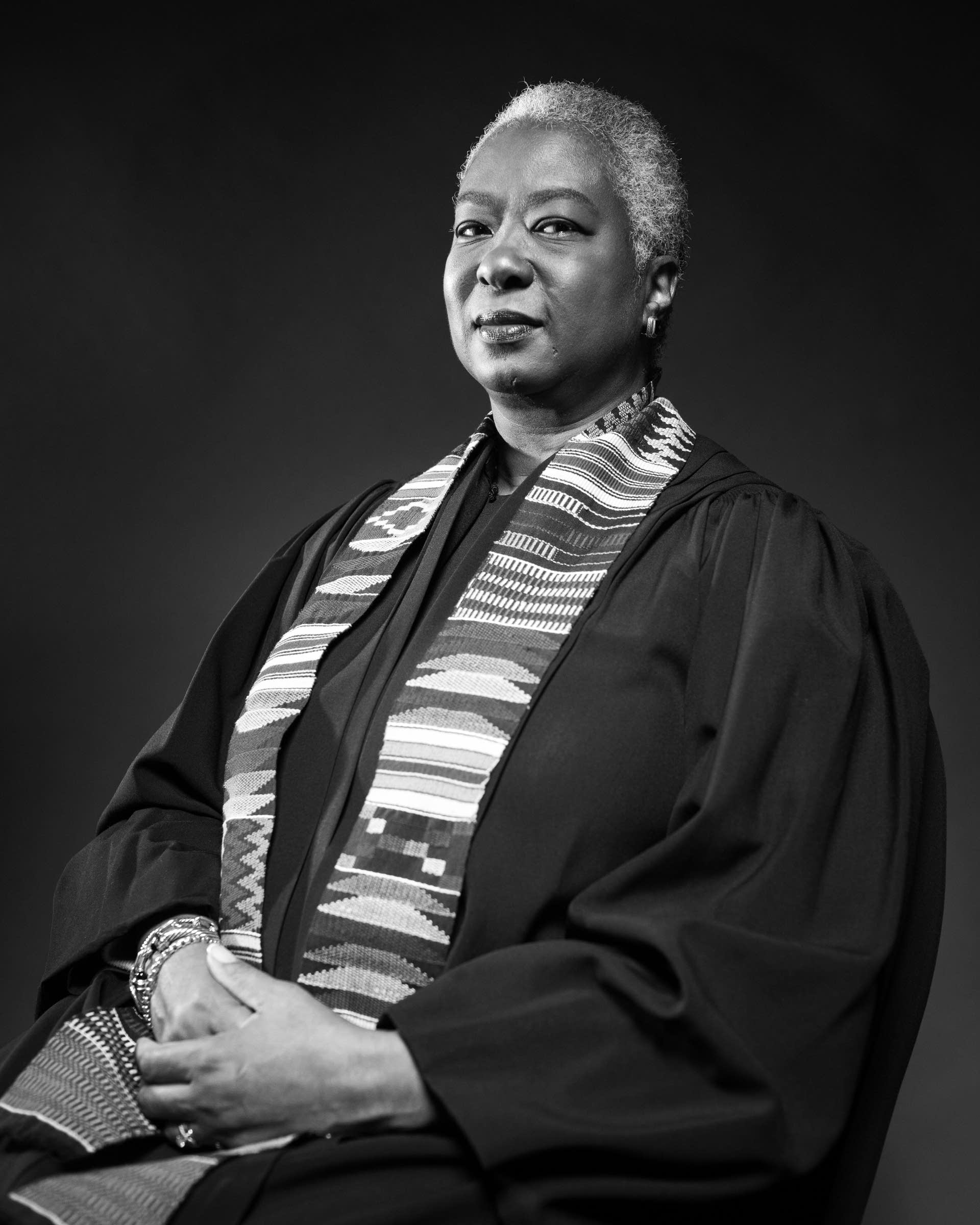 Retired Judge Pamela Alexander sits for a portrait.