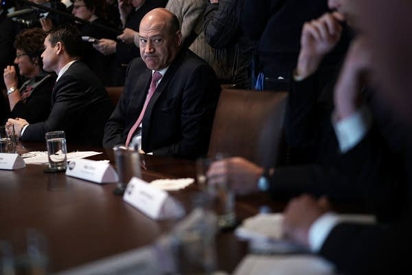 Gary Cohn listens during a meeting.