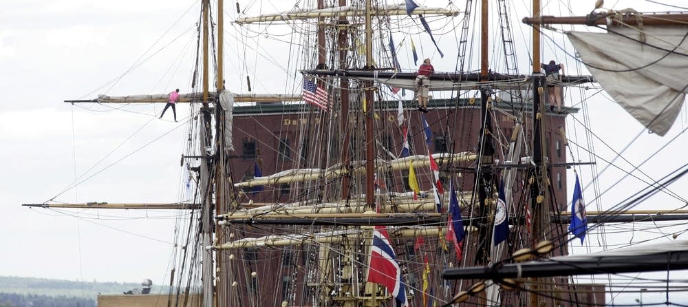 High in the rigging