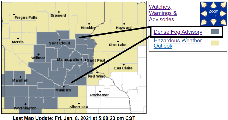 Dense fog advisory until 11 am; Classic January weekend ahead
