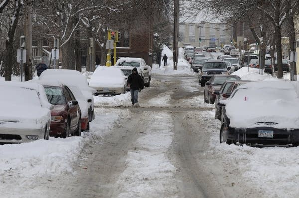 Snow piling up in Twin Cities