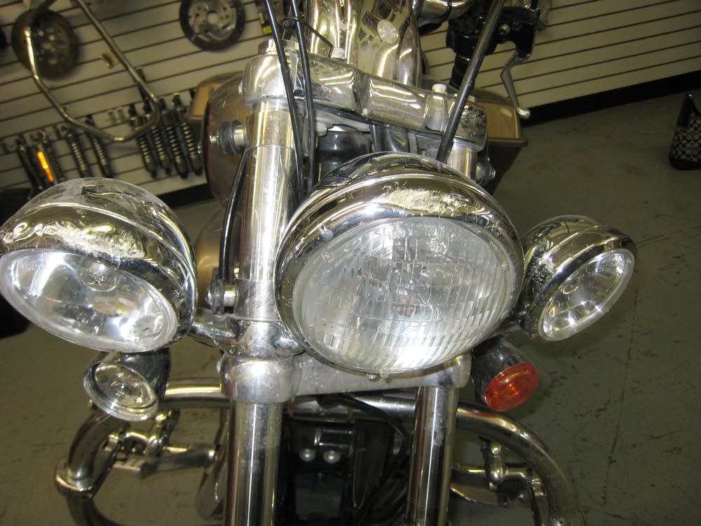 Damaged motorcycle
