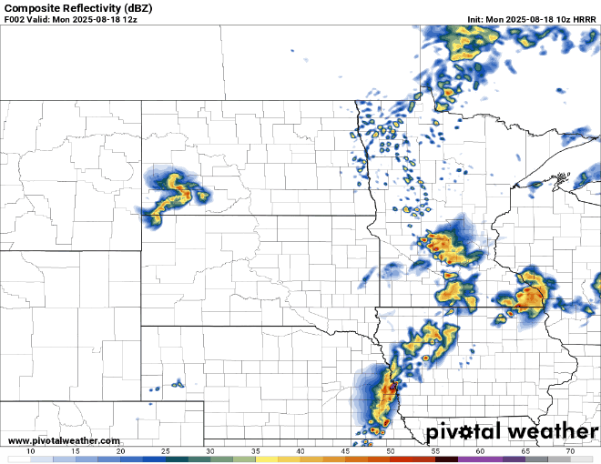 Forecast precipitation Monday 7 a.m. to 1 p.m.