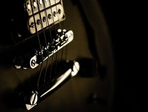 Electric guitar up close.