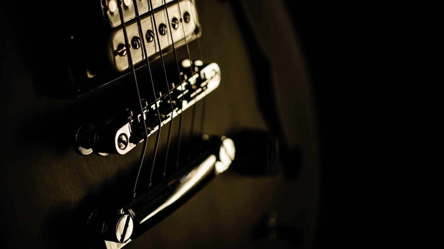 Electric guitar up close.