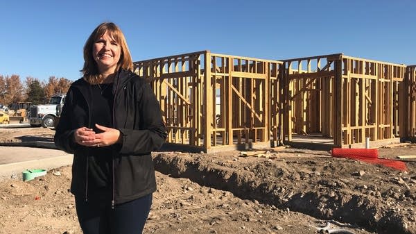 Roxanne DeCarlo, executive director for The Empowerment Center, visits the site of a 42-unit apartment complex for low-income renters the center is building in November.