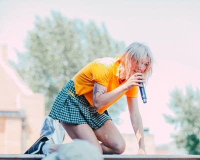 the band winona fighter performing on stage