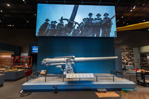 The gun is a prominent display 
