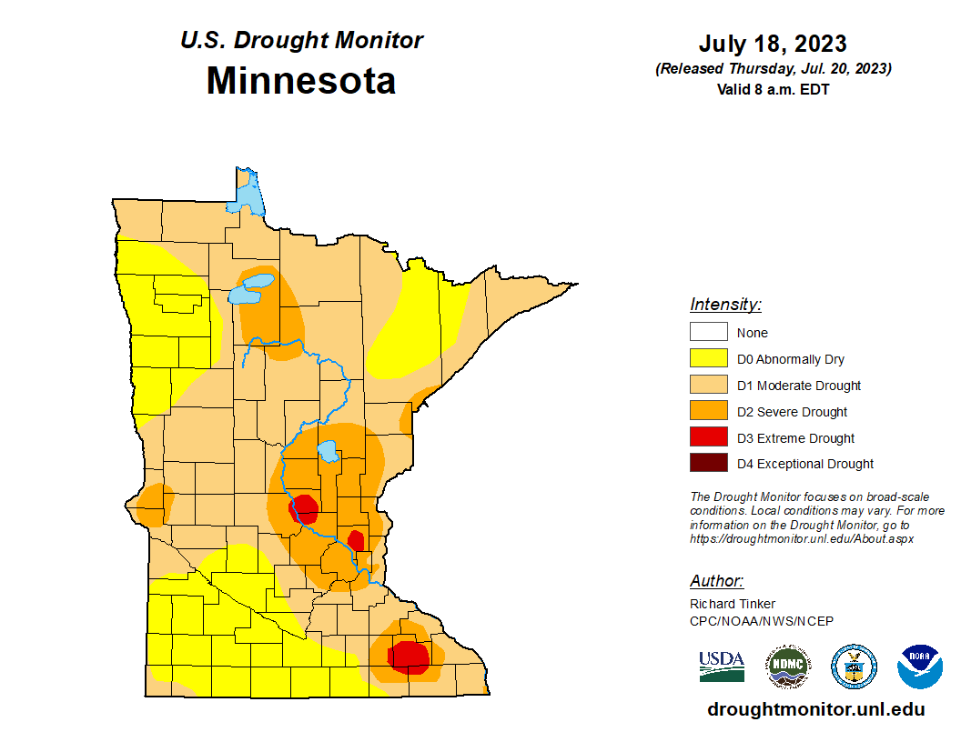 Extreme drought emerges; extreme heat likely next week