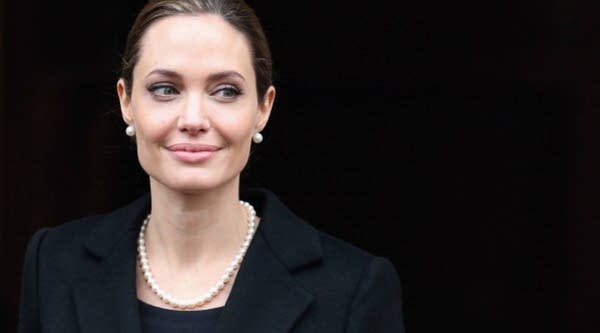 Actress Angelina Jolie leaves Lancaster House after attending the G8 Foreign Minsters' conference on April 11, 2013 in London, England.