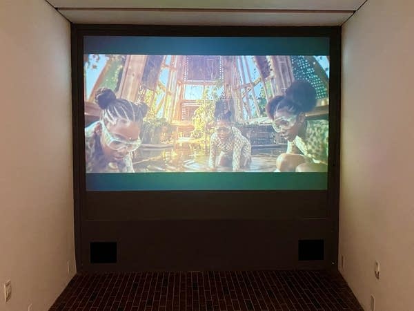 A screen of a video playing.