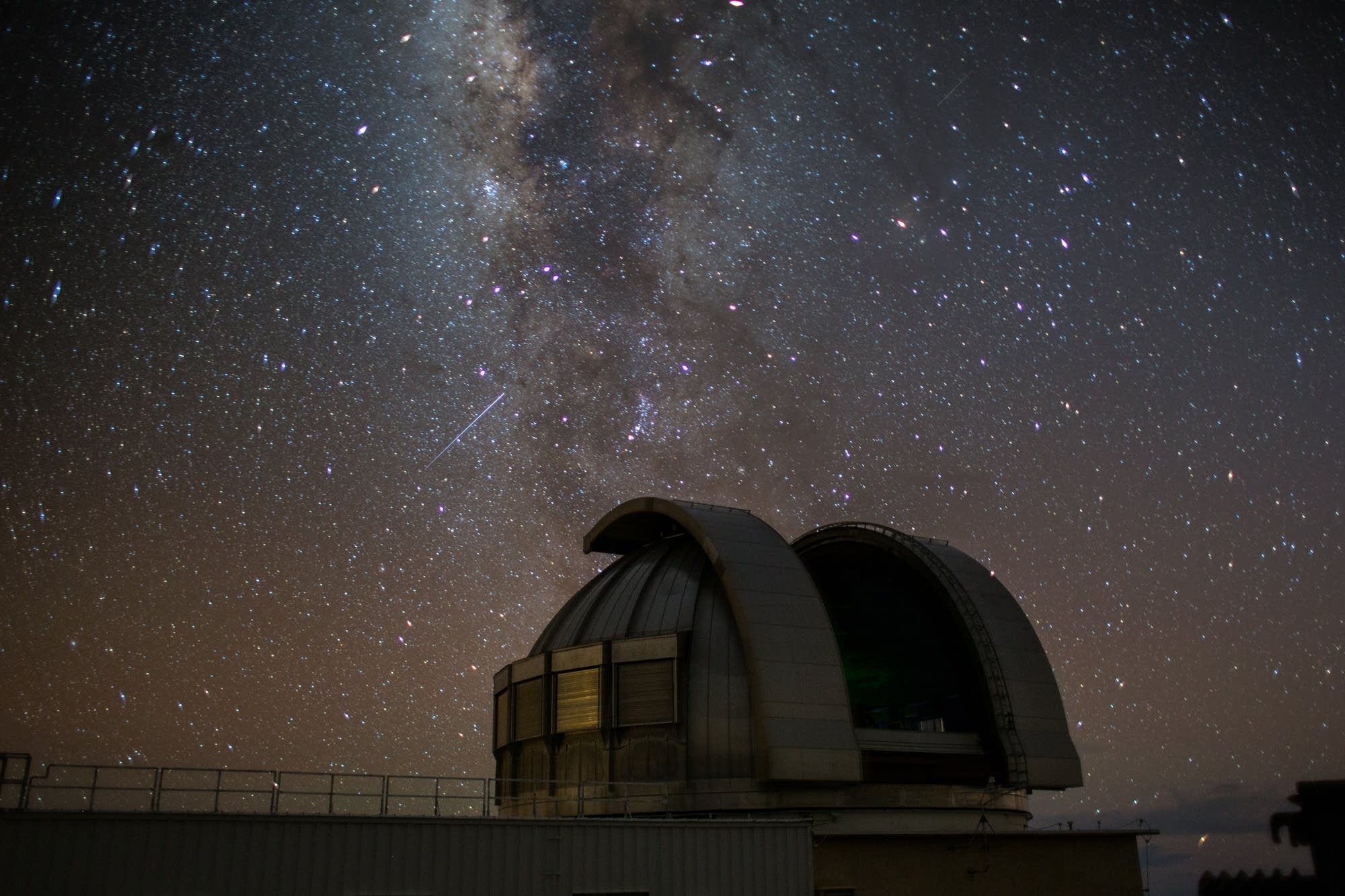 Observatory with starry sky.