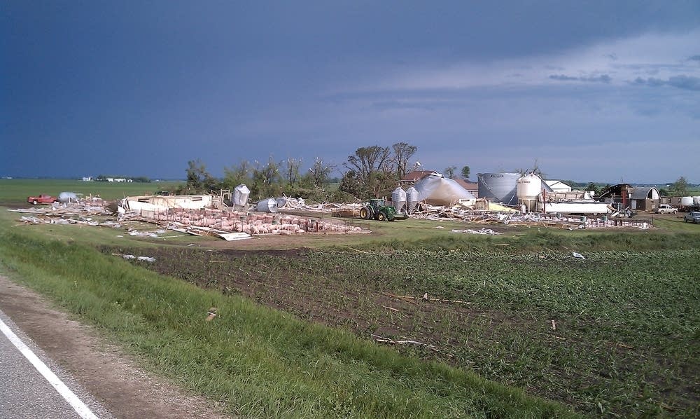 Damaged farm