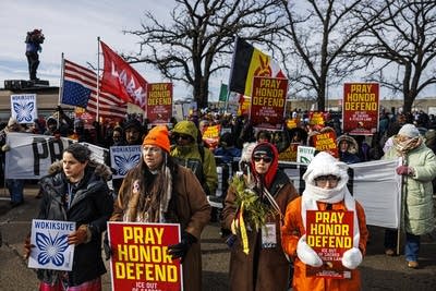 the “Not On Native Land” rally on Saturday