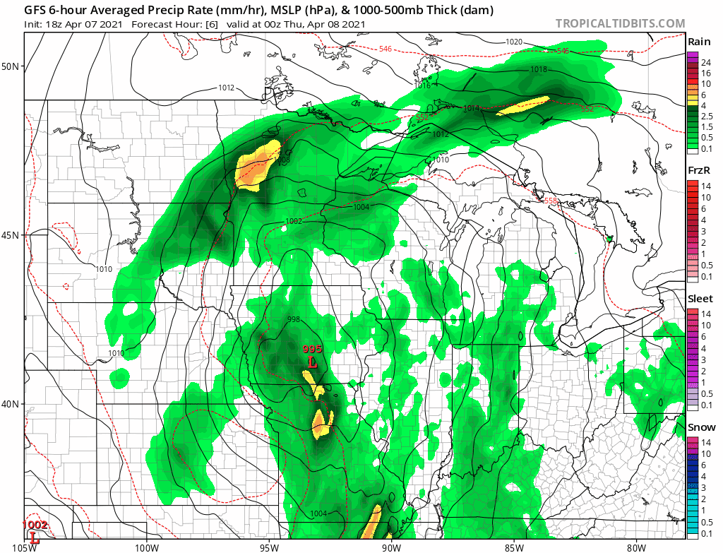 NOAA GFS model Thursday and Friday