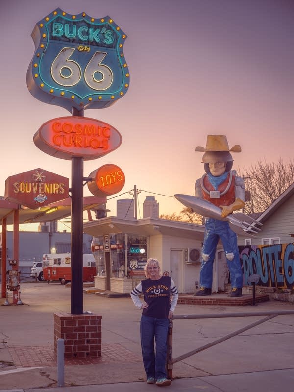 Mary Beth Babcock, at her Shop Buck Atoms off Route 66