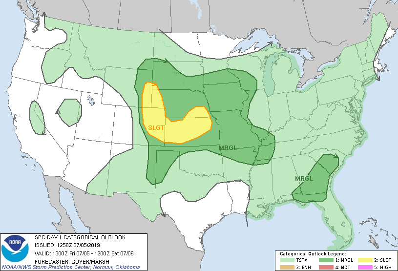 Shower/thunderstorm chances Friday; weekend mostly quiet