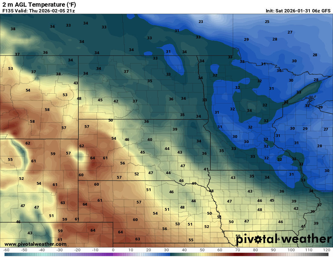 Temperatures Thursday 3 p.m. 