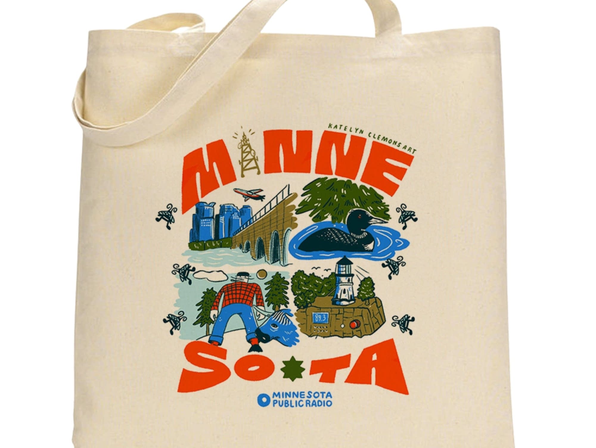 Katelyn Clemons designed the MPR tote bag for the 2025 Minnesota