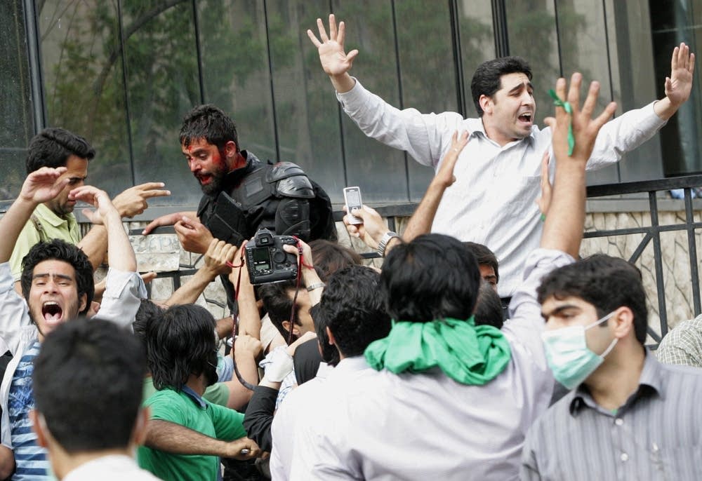 Demonstrators clash