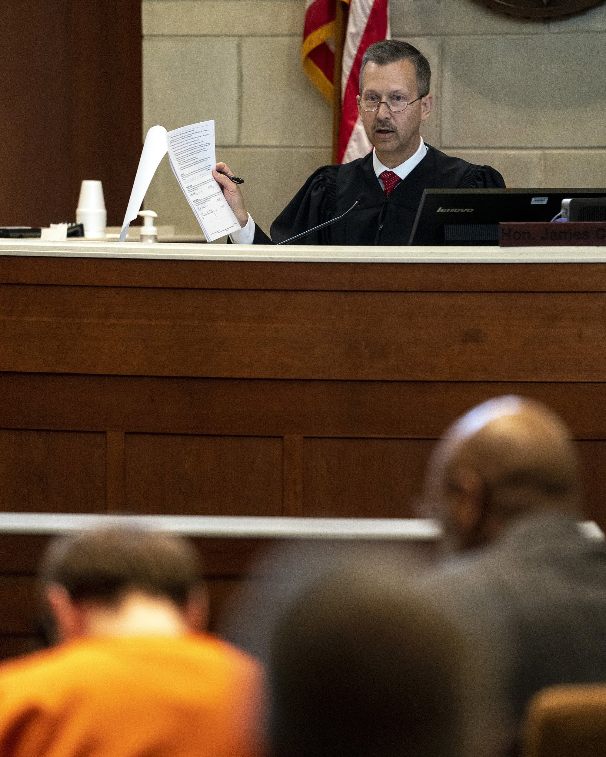 Barron County Judge James Babler speaks to Jake Patterson.