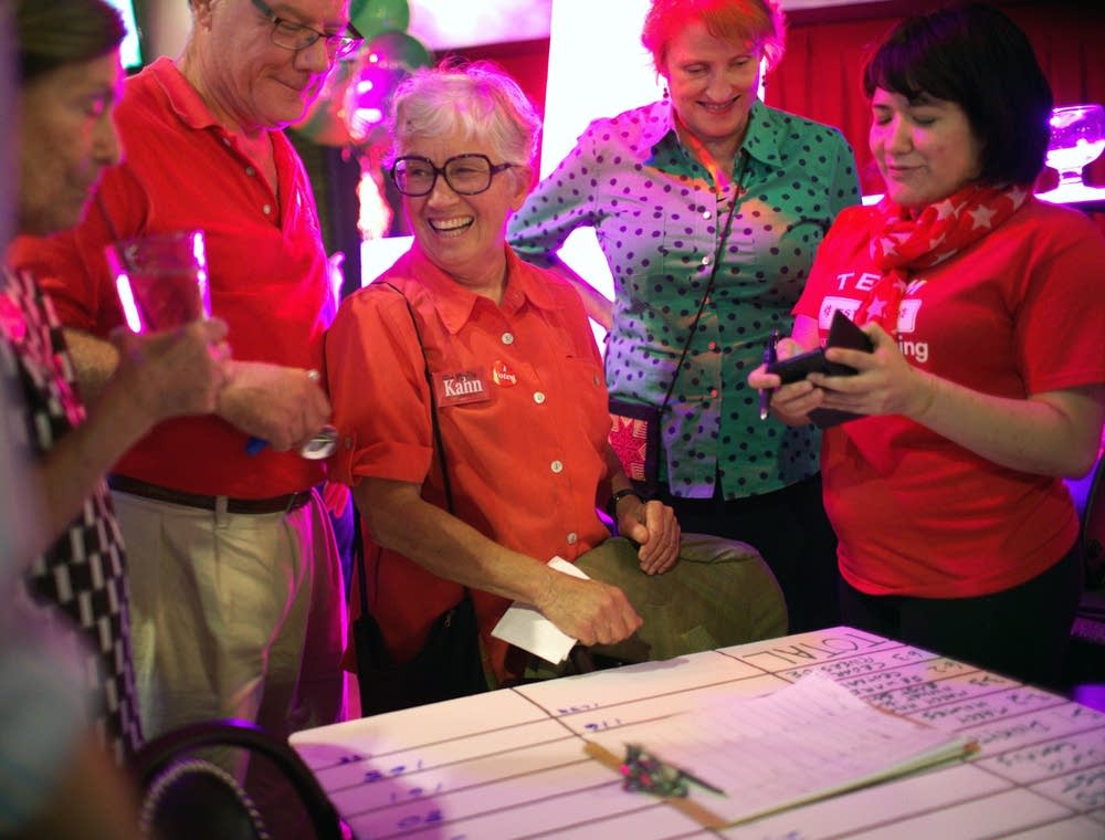 Phyllis Kahn laughed with campaign staff