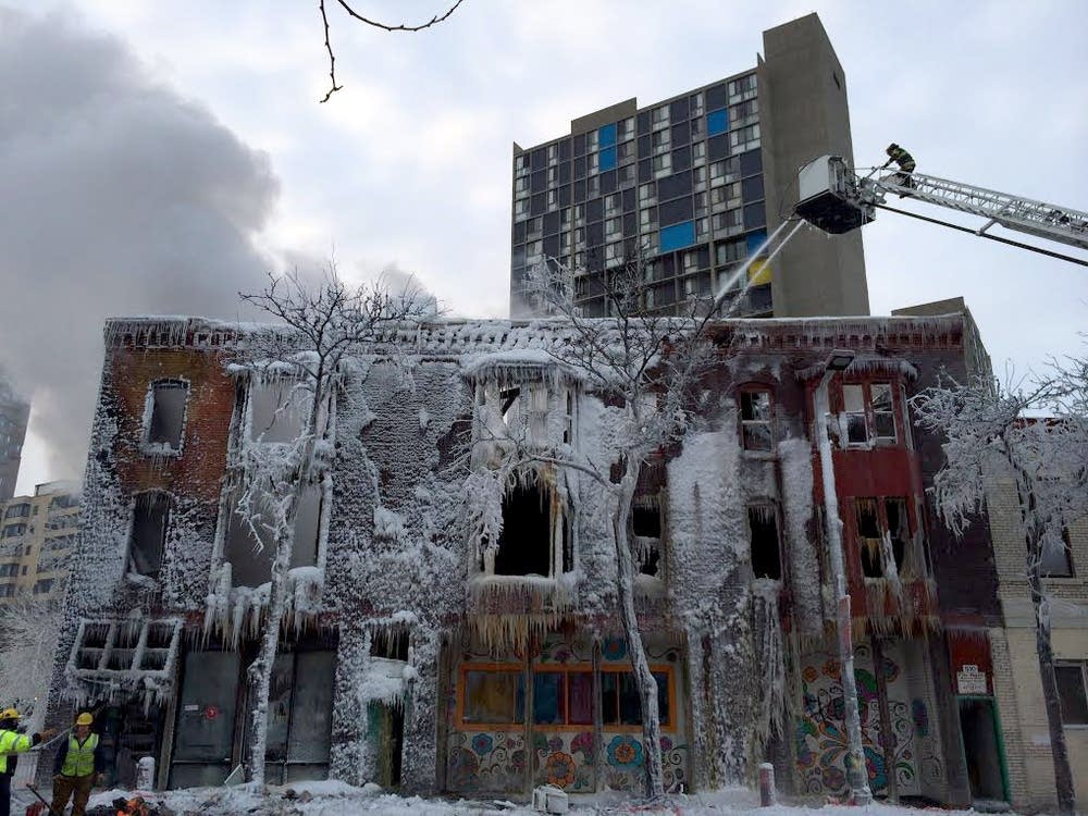 Ice-encrusted building
