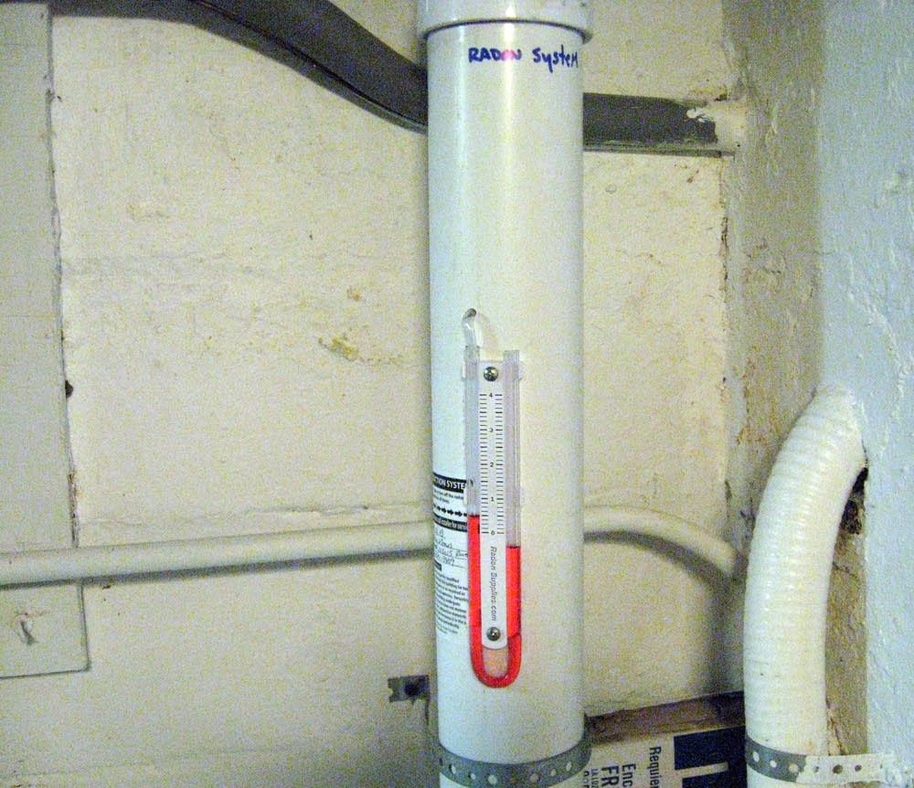Radon mitigation installation