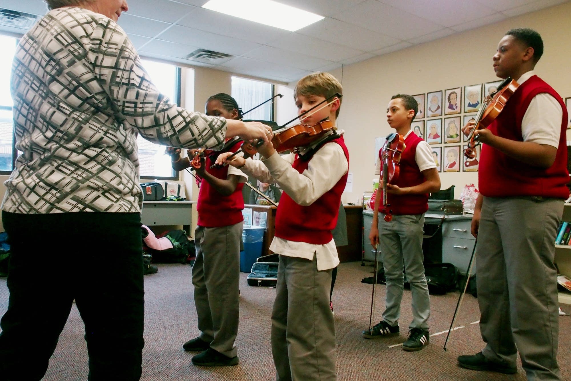Pamela Arnstein leads a class at Ascension Catholic School