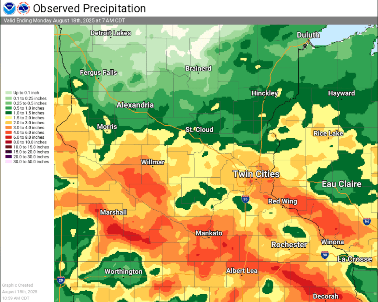 Southern Minnesota soaked: months' worth of rain in just days