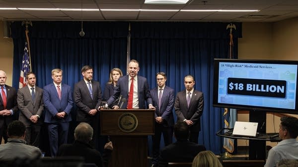 Thompson delivers a statement