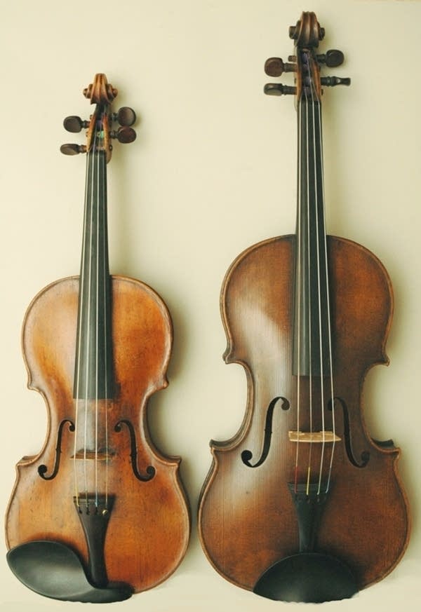 Violin next to viola