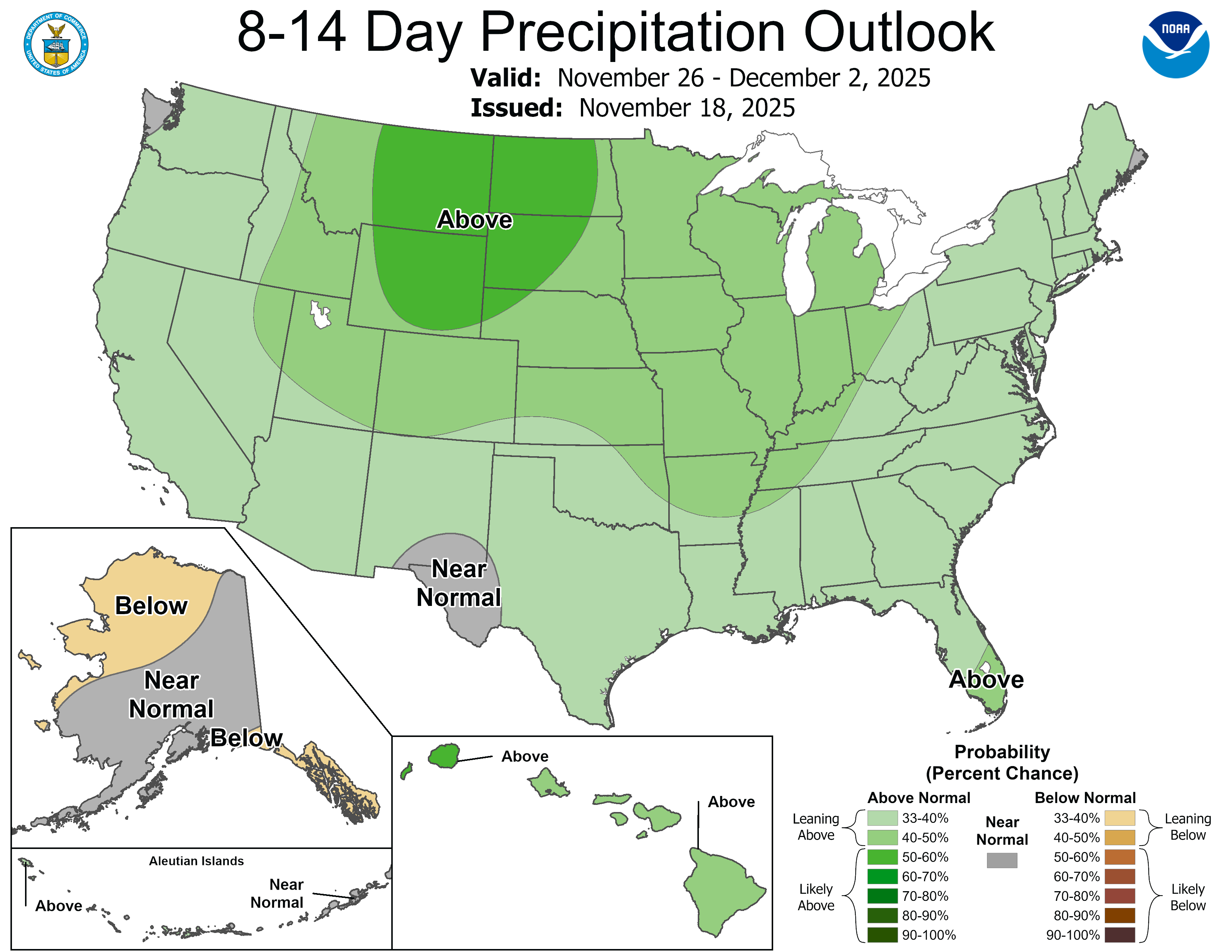 NOAA 8 to 14-day precipitation outlook