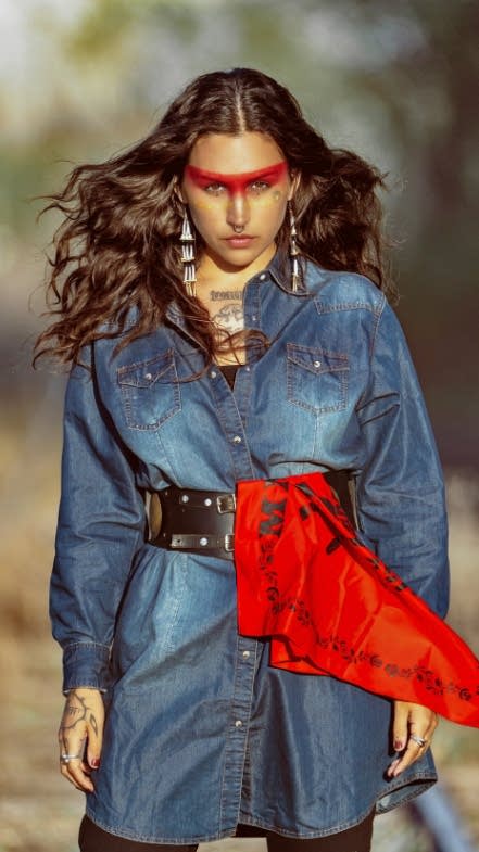 A model poses for a portrait.