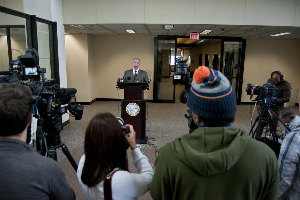 Henn. Co. attorney Mike Freeman announces charges.
