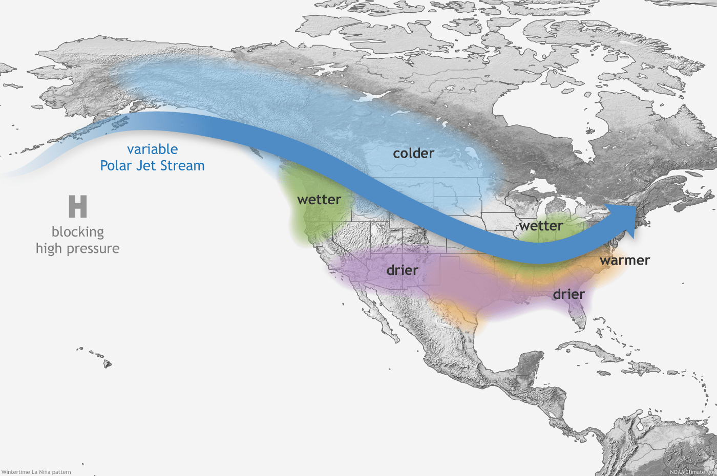 Typical La Nina winter pattern