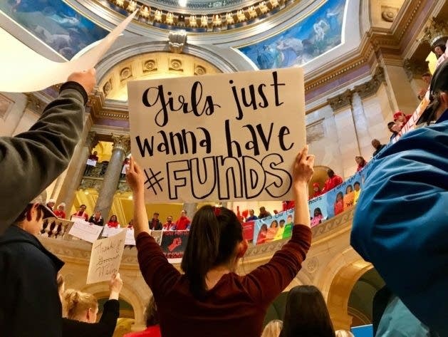 Educators rallied in the Minnesota Capitol