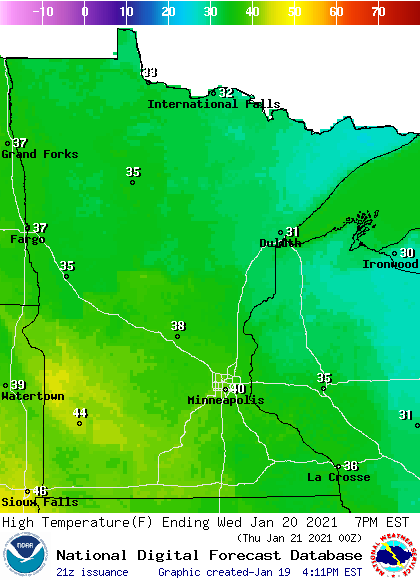 One-day thaw: A shot at 40 Wednesday